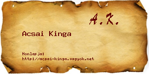 Acsai Kinga névjegykártya