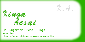 kinga acsai business card